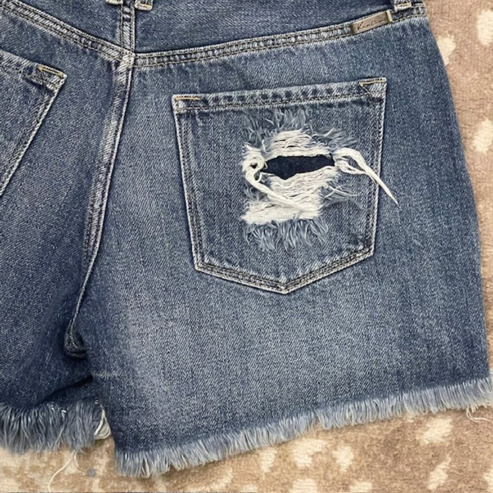 KanCan 100% Cotton High Rise Denim Jean Shorts Lorna Mom Shorts Large - Picture 6 of 7